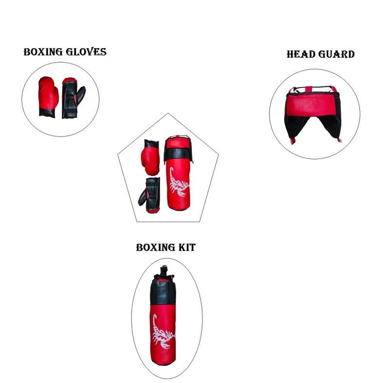 Spiro Kids Champ Junior Boxing Set | 1 Punching Bag, 1 Head Guard, 2 Boxing Gloves | Boxing Training Punching Bag & Gloves for Boys & Girls - Image 2
