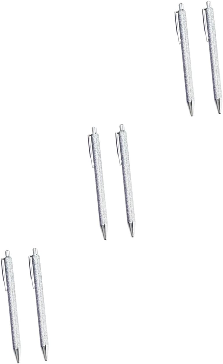3 Pack Silver Metal Ballpoint Pens Slim Click Design Lightweight Office School Supplies - Image 1