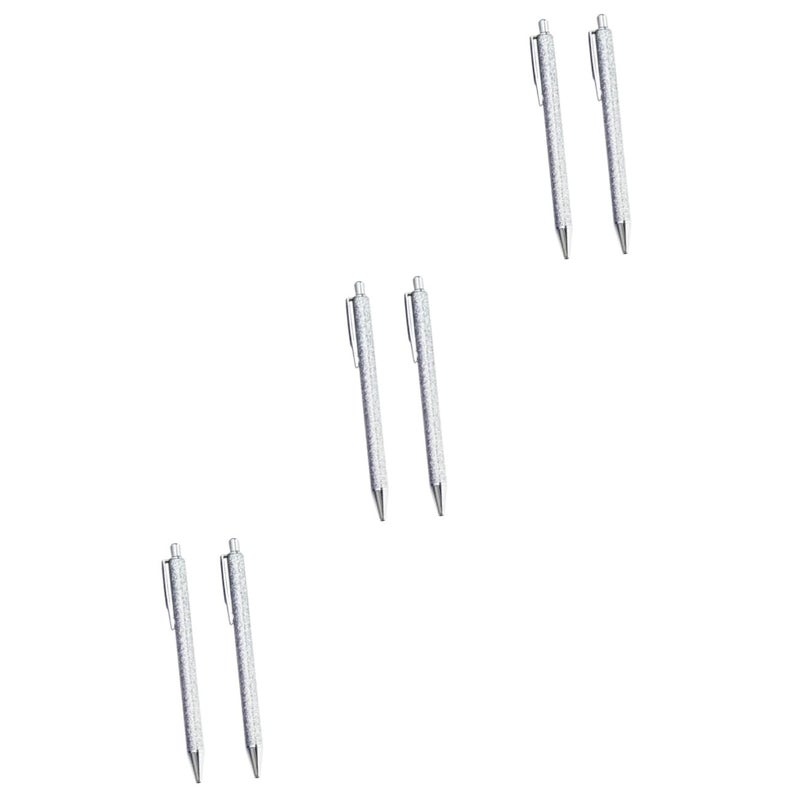 3 Pack Silver Metal Ballpoint Pens Slim Click Design Lightweight Office School Supplies - Image 2