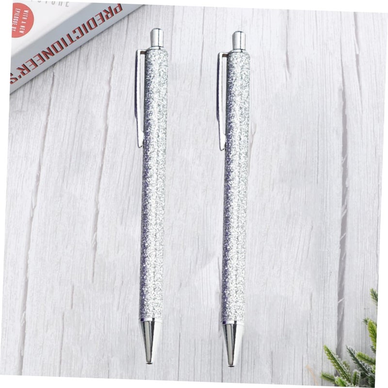 3 Pack Silver Metal Ballpoint Pens Slim Click Design Lightweight Office School Supplies - Image 4