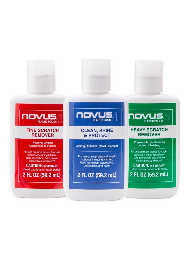 NOVUS Plastic Polish | Golf Cart Maintenance/Polish Kit | Includes Novus Plastic Polish #3#2#1-2 Ounces Each, 2 Buffing Pads, Backing Drill Attachment, 3" Wool Pad, 3 Polish Mates  - Image 2