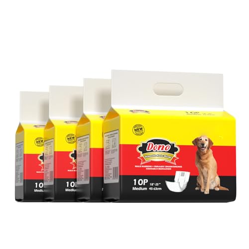 Dono Disposable Dog Diapers Male Dog Wraps Super Absorbent Soft Diapers for Male Dogs,with Wetness Indicator,40pcs,M (18"-25") - Image 3
