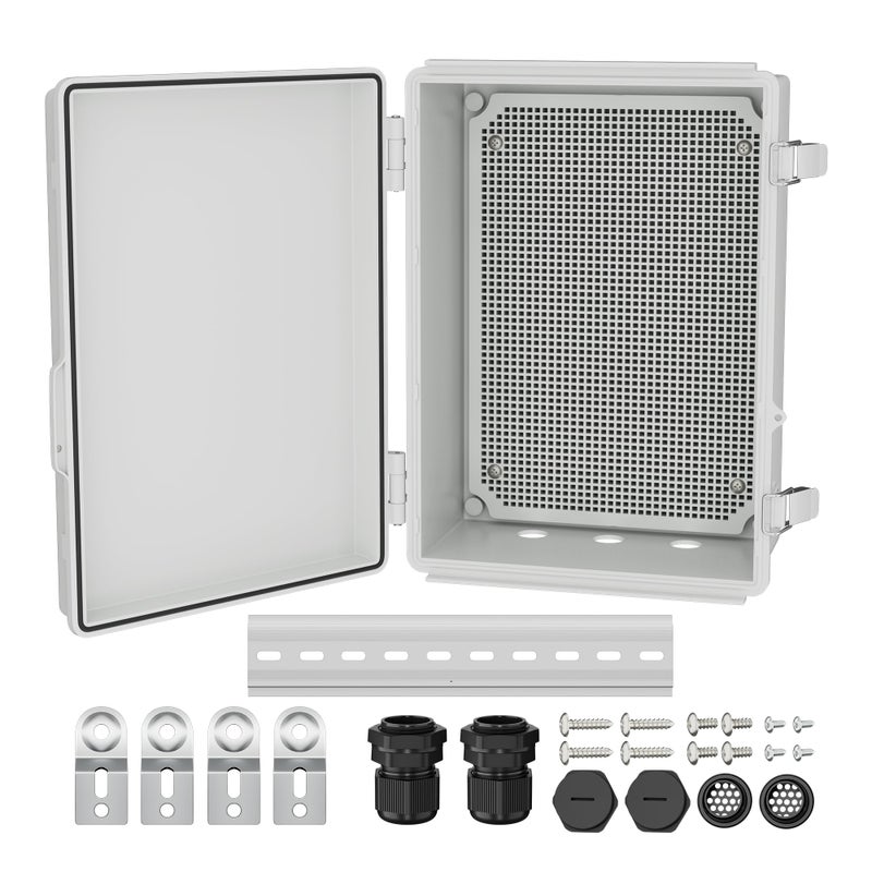 Joinfworld 14X10X6 Waterproof Junction Box Plastic Outdoor Weatherproof Box Nema 4 Enclosure Outdoor Electrical Control Box Weather Proof for WiFi Router Timer Marine