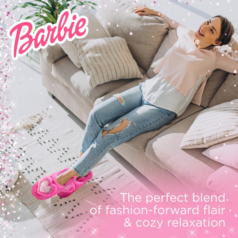 Barbie Womens Slippers Fuzzy House Slippers for Women Outdoor and Indoor Soft Plush - Image 4