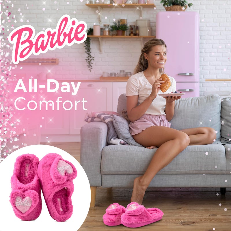 Barbie Womens Slippers Fuzzy House Slippers for Women Outdoor and Indoor Soft Plush - Image 2