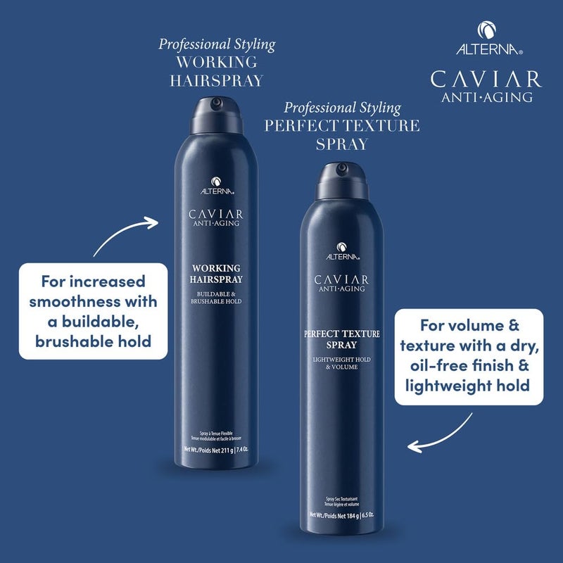 Alterna Caviar Anti-Aging Professional Styling Working Hair Spray | Ultra-dry, Brushable | Helps Control Frizz & Adds Shine | Sulfate Free | Nutmeg - Image 5