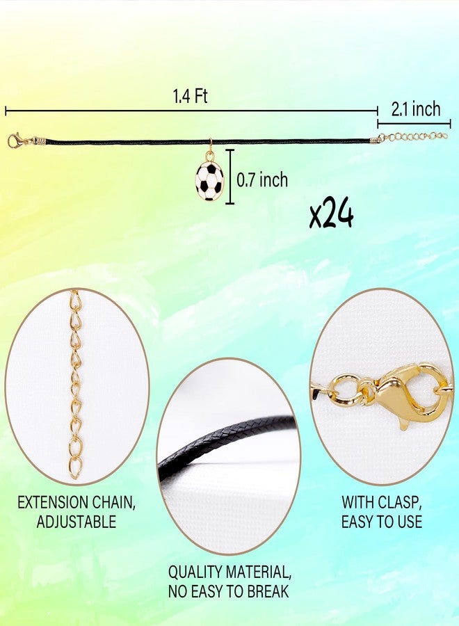 Omlisca Soccer Ball Pendant Necklaces 24 Pack Soccer Party Decor Goodie Bags Fillers for Sport Party Favors Football Birthday Gifts Wedding Carnival School Rewards - Image 5
