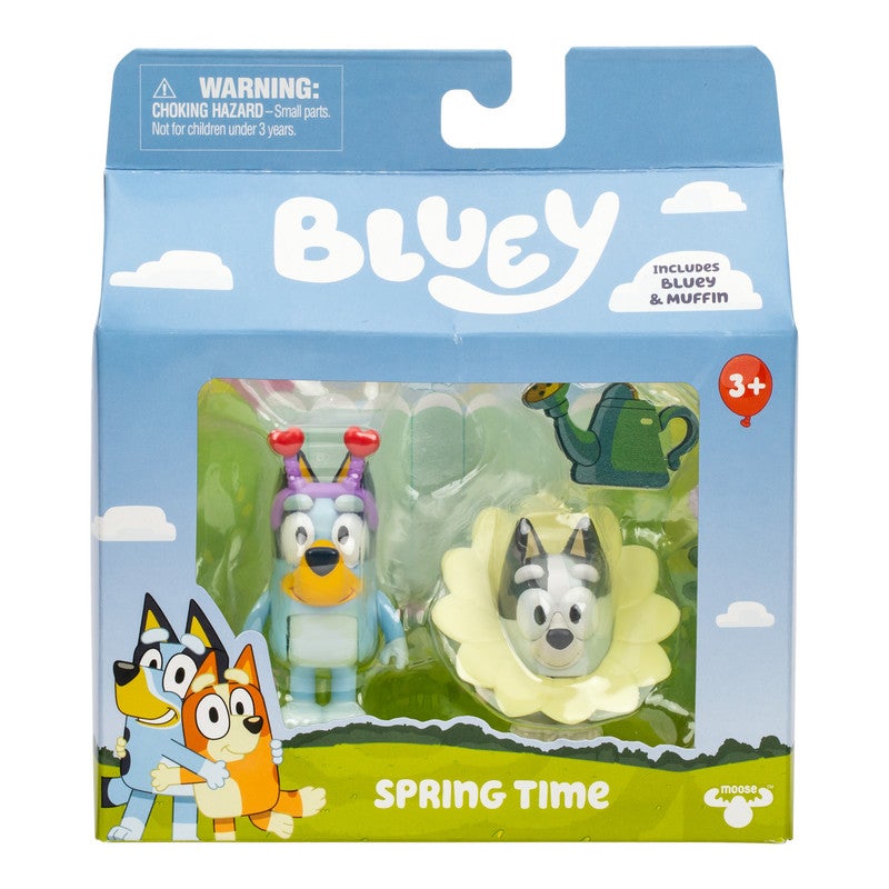 BLUEY S13 FIGURE 2PK SPRING TIME BLUEY & MUFFIN - Image 1