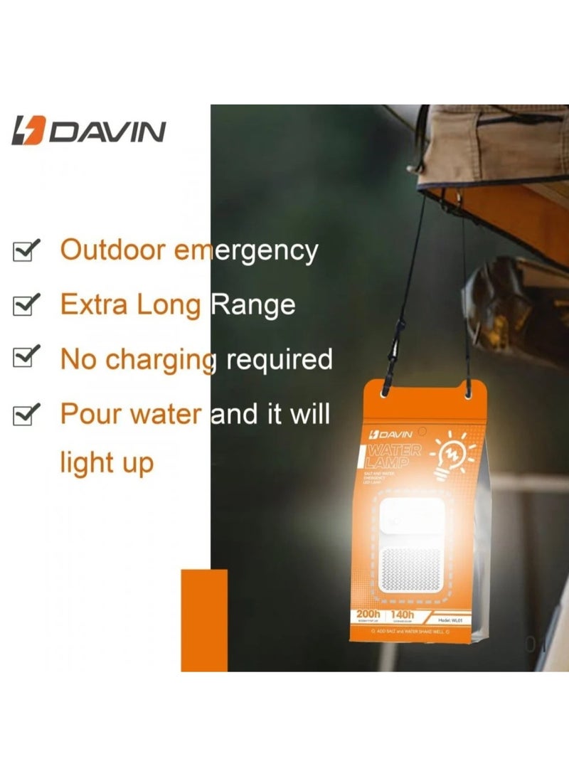 Davin Portable LED Emergency Light with Water and Salt Battery, Ideal for Camping and Outdoor Survival - Image 3