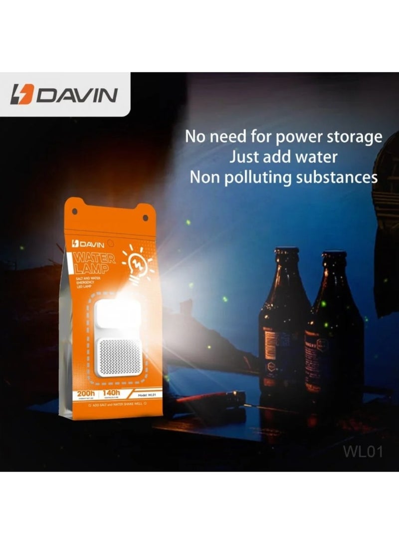 Davin Portable LED Emergency Light with Water and Salt Battery, Ideal for Camping and Outdoor Survival - Image 4