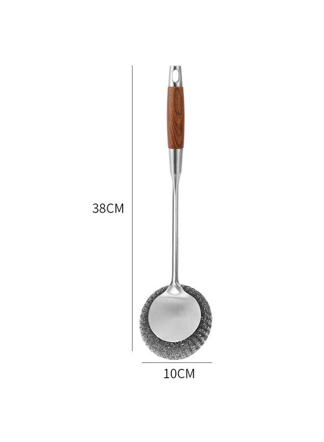 Pinyu Stainless Steel Pot Brush With Long Handle, Clean Hands, Powerful Stain Removal, Kitchen Pot Scrubber, Dish Washing Tool, Steel Wool Brush