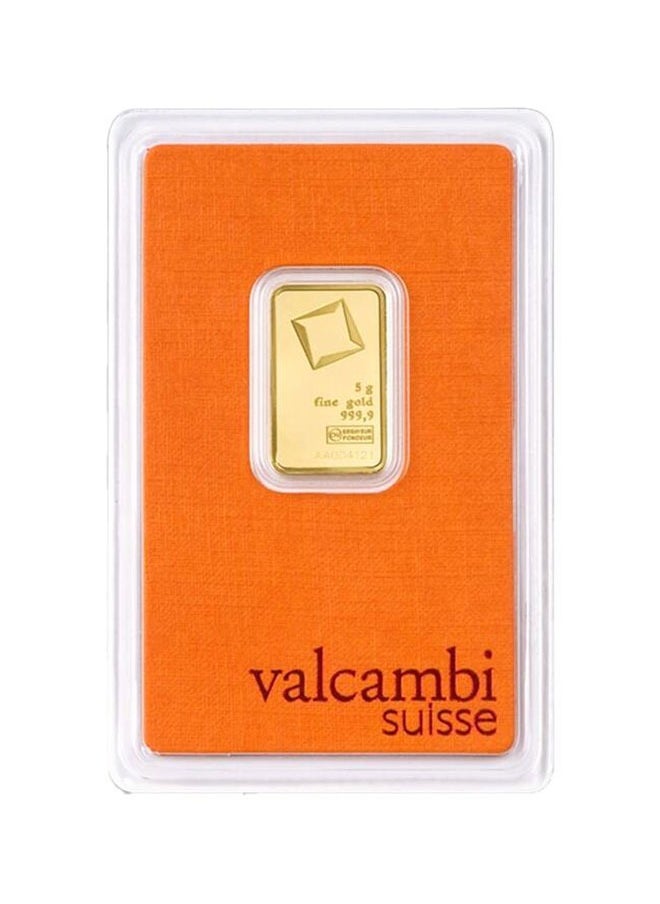 valcambi - Valcambi Suisse 5g Pure 999.9 Fine Gold Bar 24KT - 5 Grams - Image 1