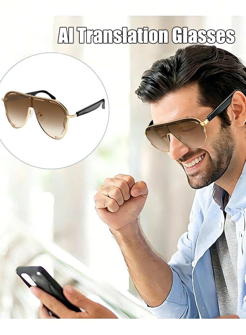 Arabest AI Translation Smart Glasses – Real-Time Voice Translator for 100+ Languages | Bluetooth 6.0 Sunglasses with Touch Control for Travel, Business & Language Learning - Image 1