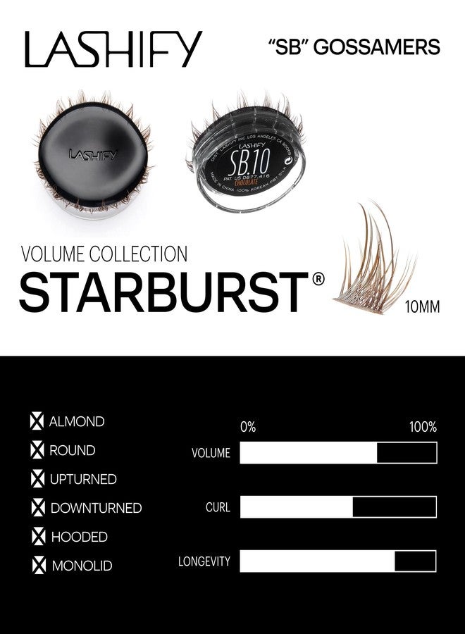 Lashify Star Burst 10mm Gossamer DIY Eyelash Extensions Refill, The Ultimate Multi-Length Multi Layered Lash, Chocolate Color, Easy False Lashes - Image 3