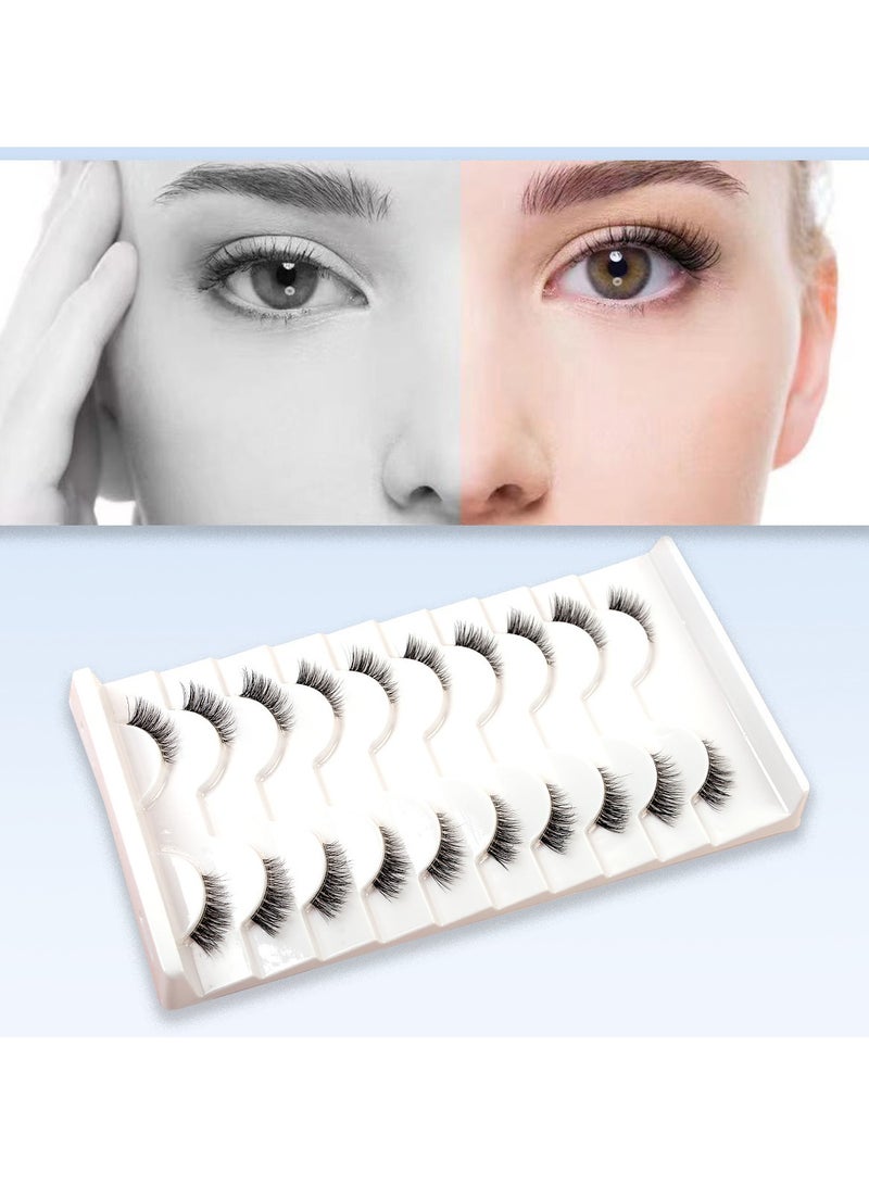 Generic 10 Pairs False Lashes, Crisscross Multi-layers False Eyelashes, Natural Look Cat Eye Half Lashes Wispy Fluffy Faux Mink  - Image 3