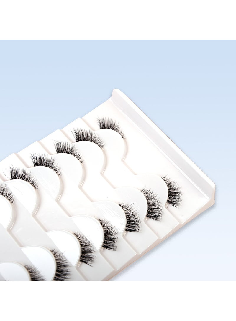 Generic 10 Pairs False Lashes, Crisscross Multi-layers False Eyelashes, Natural Look Cat Eye Half Lashes Wispy Fluffy Faux Mink  - Image 4