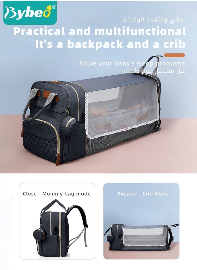 Bybeo - Baby Diaper Bag Backpack, Multifunction Diapers Changing Station for Boys Girls Outdoor and Travel, Infant Shower Gifts, Large Capacity, 900d Oxford, USB Port - Image 1