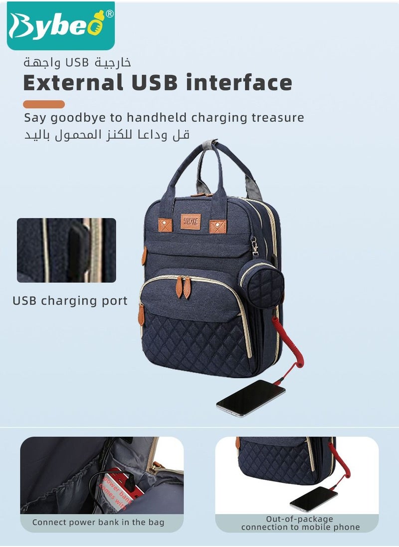 Bybeo - Baby Diaper Bag Backpack, Multifunction Diapers Changing Station for Boys Girls Outdoor and Travel, Infant Shower Gifts, Large Capacity, 900d Oxford, USB Port - Image 1
