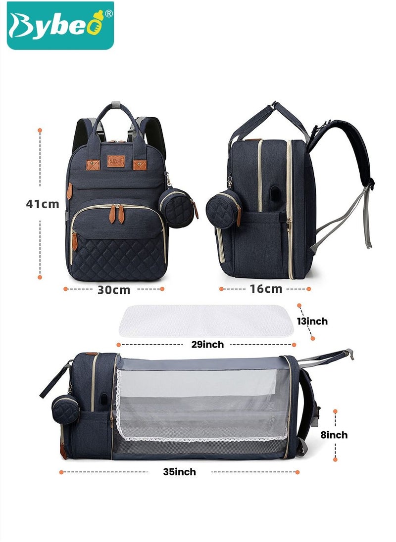 Bybeo - Baby Diaper Bag Backpack, Multifunction Diapers Changing Station for Boys Girls Outdoor and Travel, Infant Shower Gifts, Large Capacity, 900d Oxford, USB Port - Image 1