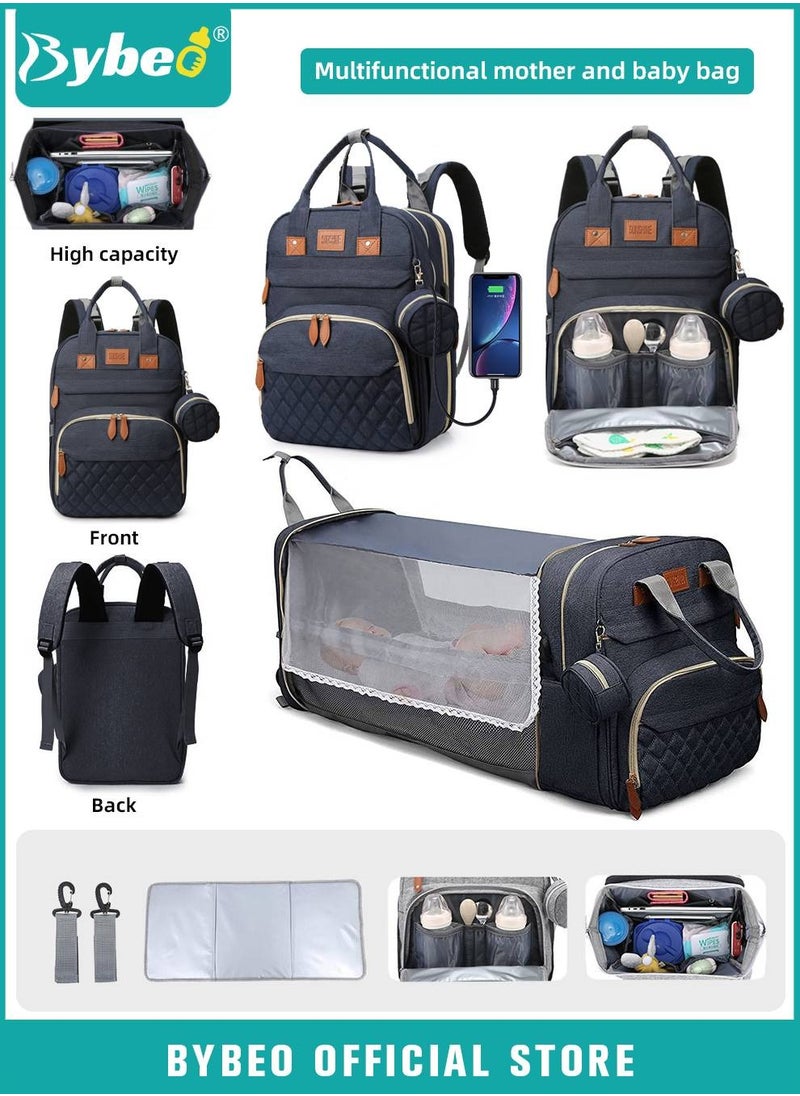 Bybeo - Baby Diaper Bag Backpack, Multifunction Diapers Changing Station for Boys Girls Outdoor and Travel, Infant Shower Gifts, Large Capacity, 900d Oxford, USB Port - Image 1