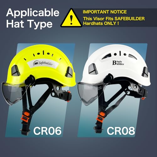 SAFEBUILDER Safety Visor Hard Hat Accessories for CR06& CR08 (O-Tinted Visor Fit CR06 CR08 Hard Hats) - Image 5
