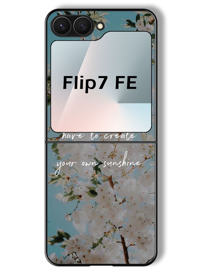 Theodor Case Compatible with Samsung Galaxy Z Flip 7 FE 6.7 Inch Protection Shockproof Bumper Cover Create your sunshine - Image 1