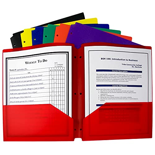 C-Line Two-Pocket Heavyweight Poly Portfolio with 3-Hole Punch, Assorted Colors, Box of 36 (33930-36) - Image 5
