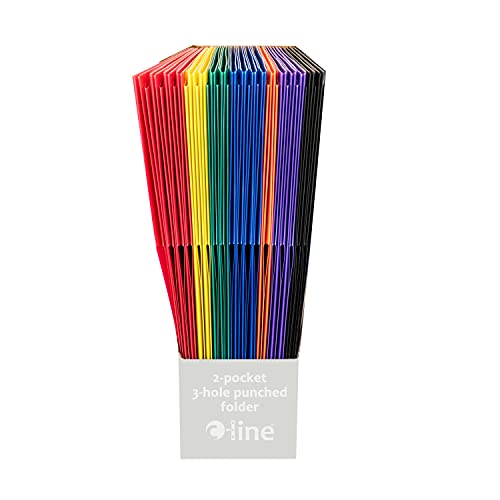 C-Line Two-Pocket Heavyweight Poly Portfolio with 3-Hole Punch, Assorted Colors, Box of 36 (33930-36) - Image 2