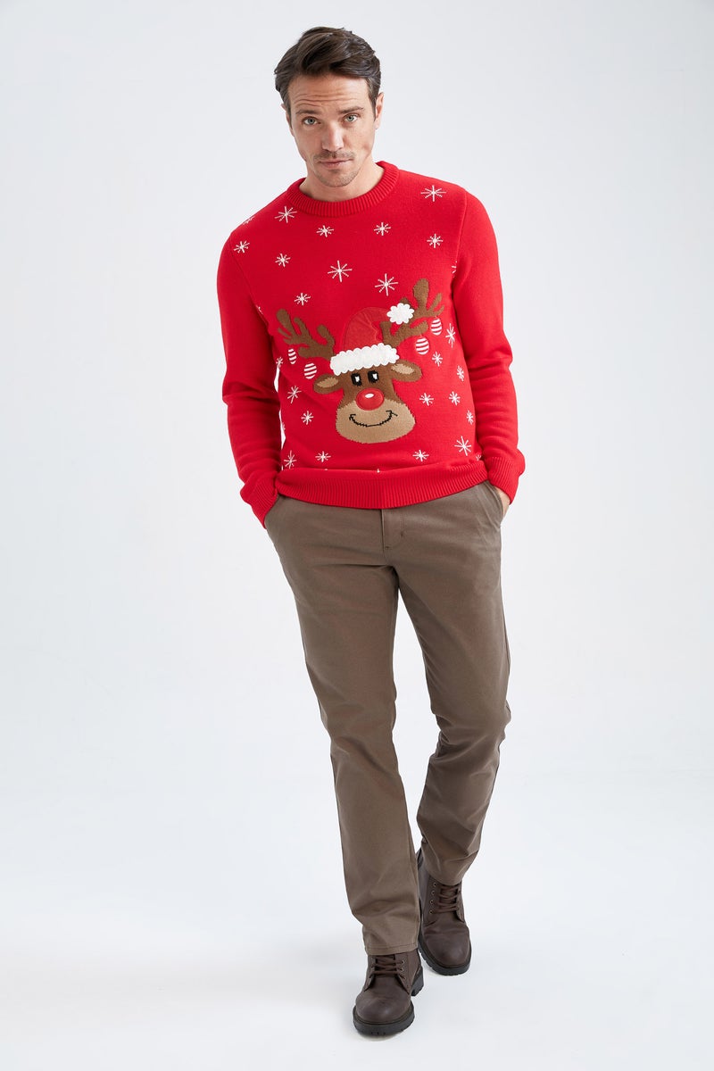 DeFacto Man Christmas Themed Regular Fit Crew Neck Pullover  - Image 5