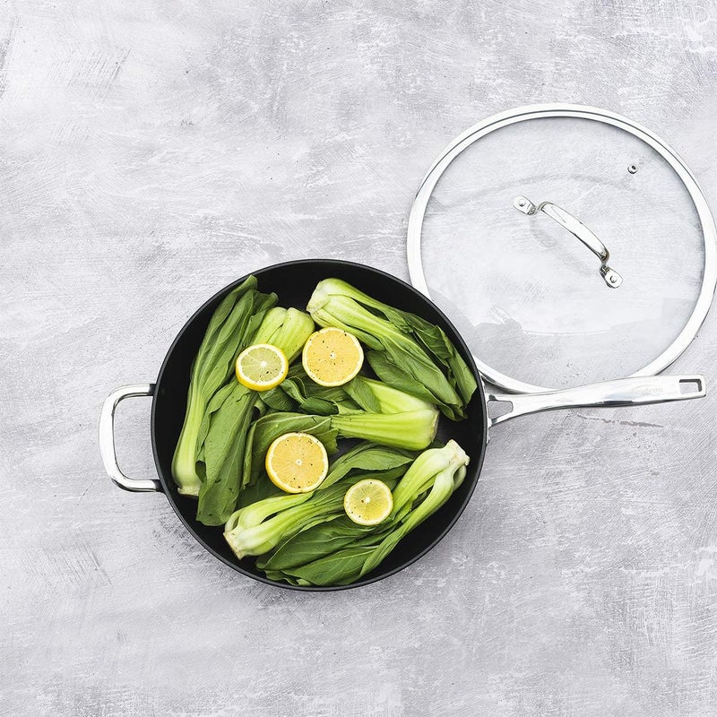 Trudeau Heroic Hard Anodized Saute Pan with lid 12Inch Black - Image 2