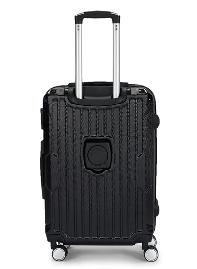 ليمرا حقيبة سفر بعجلات دوارة  درجة مقاس  بوصة خفيفة الوزن صلبة سوداء