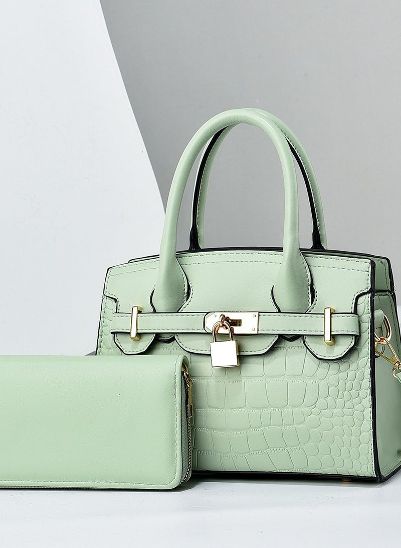 Large Capacity Handbag Two-piece Set For Women High-end Stone Patterned Minimalist Women's Bag - Image 1