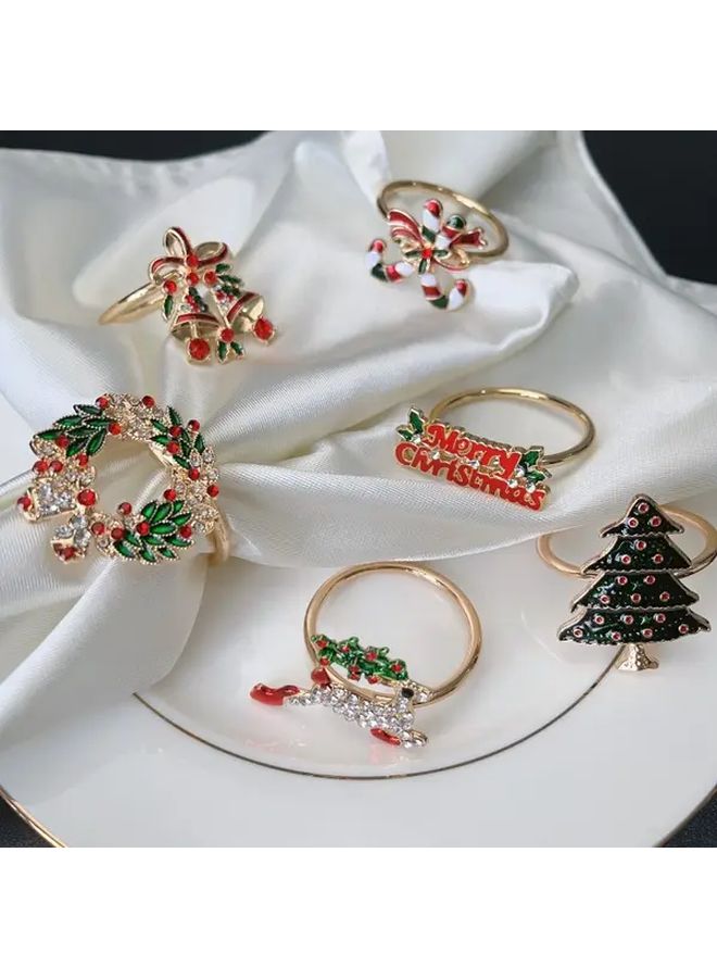 Metal Napkin Rings A pack Christmas Theme Round Table Decor for Dining Thanksgiving Halloween Birthday Party - Image 3