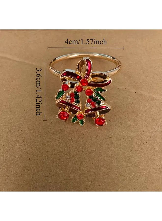 Metal Napkin Rings A pack Christmas Theme Round Table Decor for Dining Thanksgiving Halloween Birthday Party - Image 2