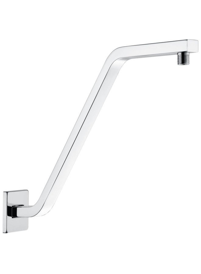 Uvish Square Shower Head Extension Arm with Flange 16.5 Inch Extra Long S Shaped Shower Head Riser Pipe, Uvish Stainless Steel High Rise Goose Neck Shower Extender, Standard 1/2" Connection, Chrome - Image 1