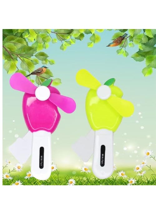 Prime Prime Set Of 2 Pcs Cartoon Design HandDriven Portable Mini Fan Toy for Kids Indoor Outdoor Use Pack Of 1  - Image 1