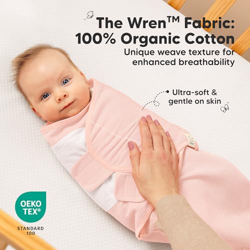 KeaBabies 3Pack Organic Swaddles for Newborns Baby Sleep Sacks 03 Months Baby Swaddle Wrap Newborn Wearable Blanket Infant Sleep Sack for Girls Boys Soft Snug Large Hook Loop Closure Mellow - Image 3