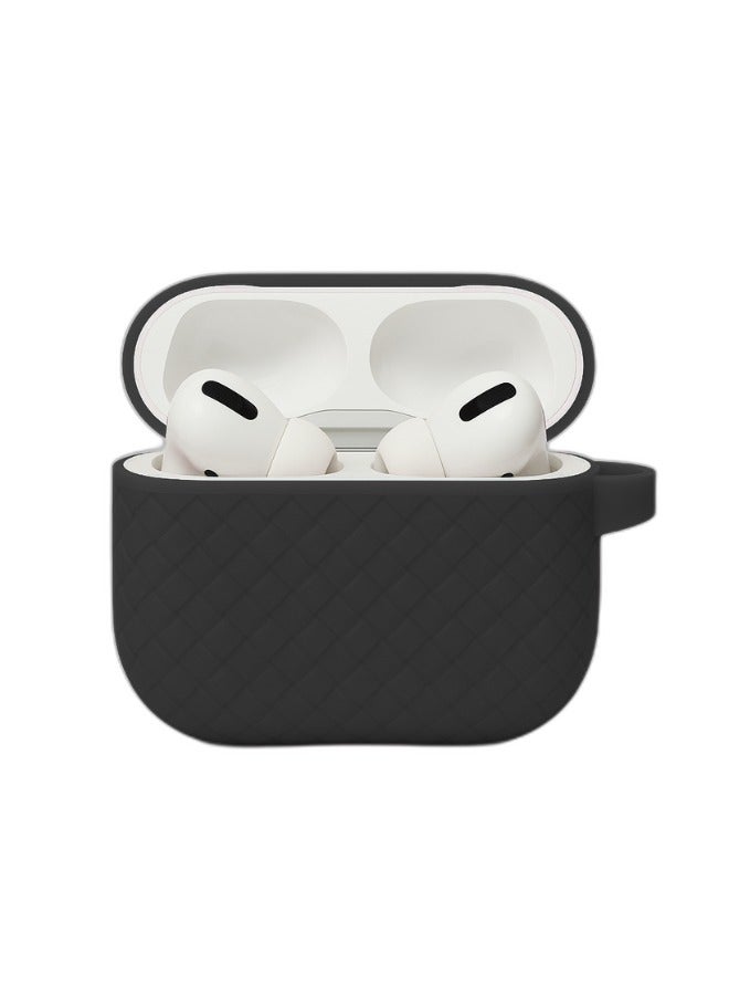 AirPods Pro Silicone Case with Stylish Ribbed Design - Black  - Image 2