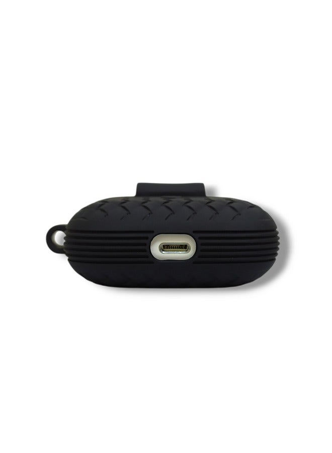 AirPods Pro Silicone Case with Stylish Ribbed Design - Black  - Image 3