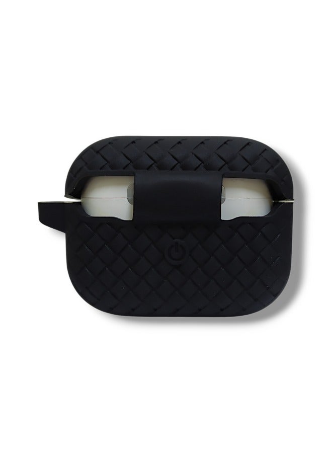 AirPods Pro Silicone Case with Stylish Ribbed Design - Black  - Image 4