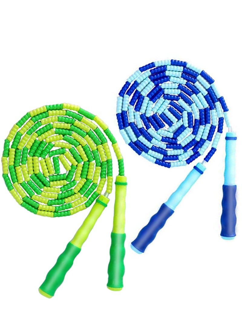 spa luxetique Jump Rope for Kids Girls and Boys, Soft Beaded Jump Ropes, Adjustable Skipping Rope, Tangle-Free Segmented Rope for Kid and Women Men Adults Exercise, Keeping Fit, Training - 9.2Ft  - Image 1