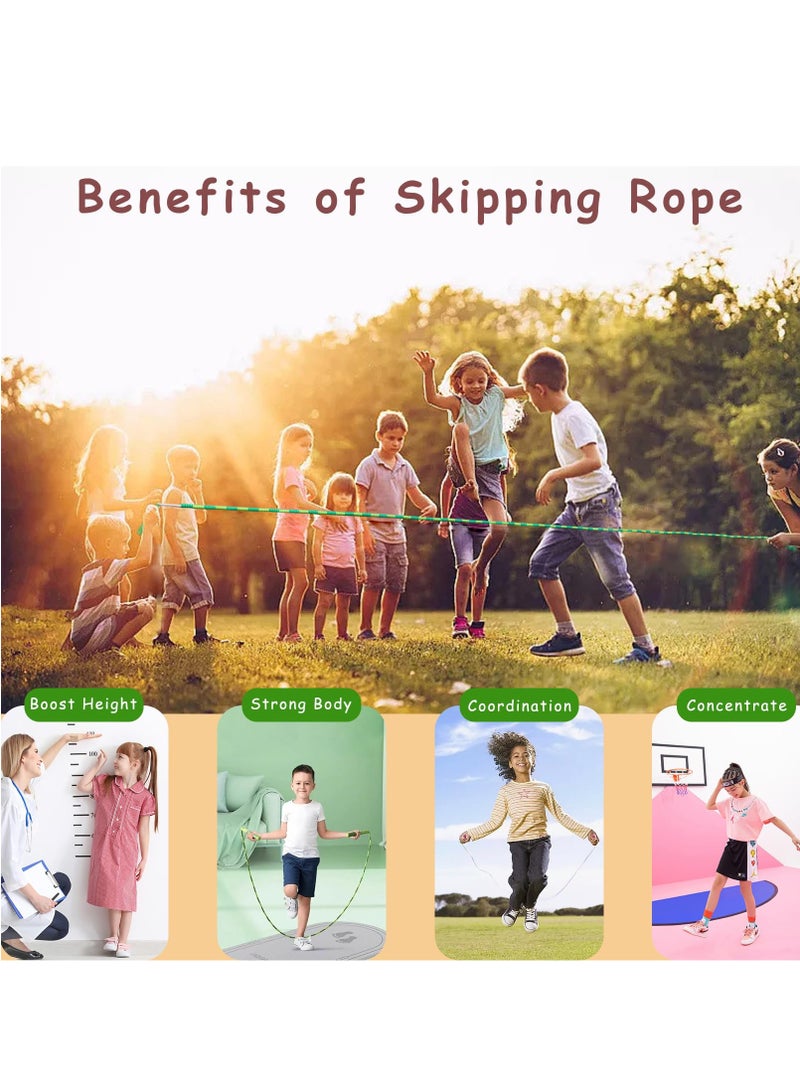 spa luxetique Jump Rope for Kids Girls and Boys, Soft Beaded Jump Ropes, Adjustable Skipping Rope, Tangle-Free Segmented Rope for Kid and Women Men Adults Exercise, Keeping Fit, Training - 9.2Ft  - Image 5