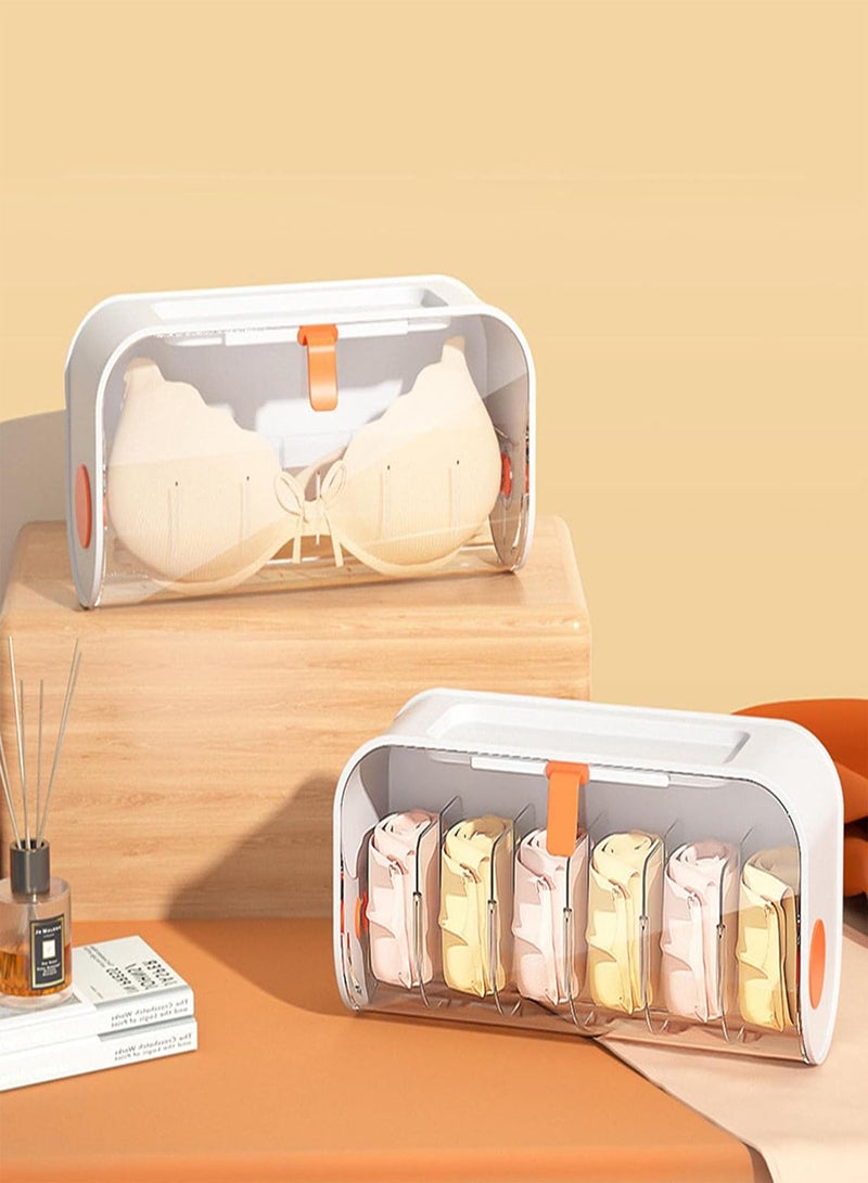 GGOOT Hanging Underwear Storage Box - Socks Storage Box With Divided Compartments | Transparent Socks Organizer With Adjustable Compartment For Bathroom Dorm Room Bedroom - Image 3