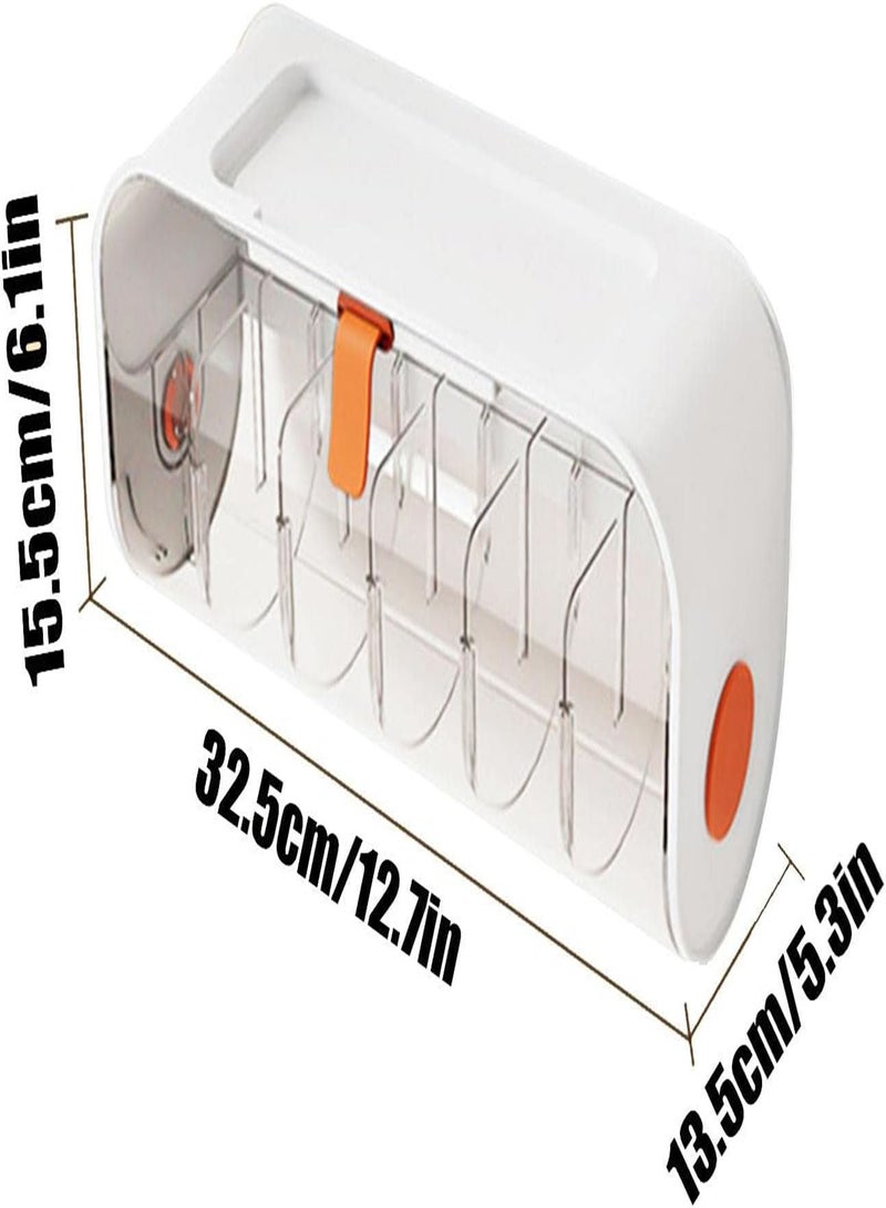 GGOOT Hanging Underwear Storage Box - Socks Storage Box With Divided Compartments | Transparent Socks Organizer With Adjustable Compartment For Bathroom Dorm Room Bedroom - Image 4