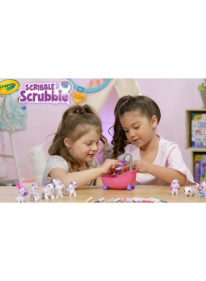 Crayola ألعاب الديناصورات القابلة للرسم مع منزلق المياه، ألعاب ديناصورات للأطفال، لعبة تنظيف الحيوانات الأليفة، هدايا للأولاد والبنات، أعمار 3 سنوات وما فوق - Image 2