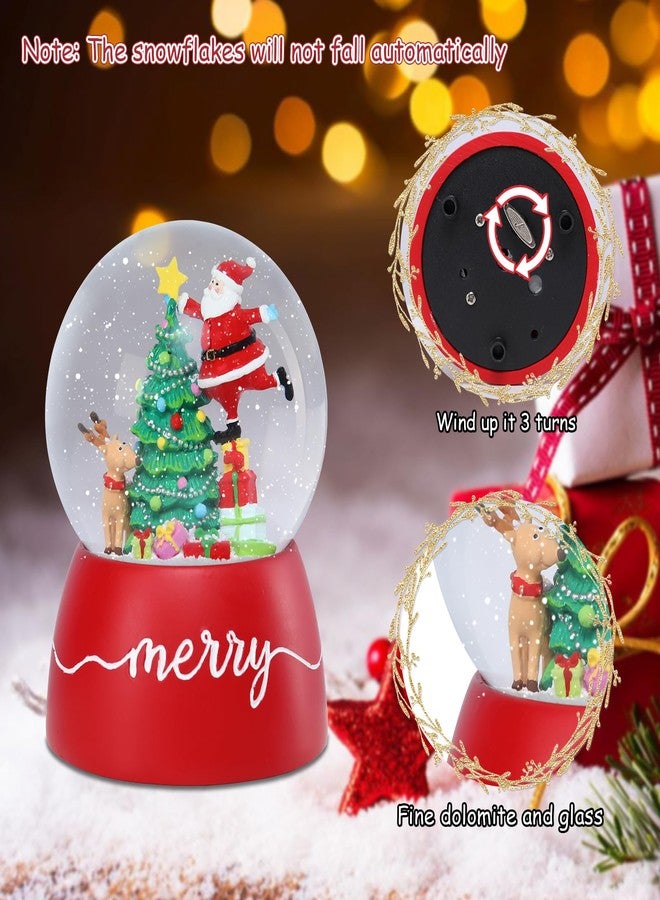 VCUTEKA Snow Globe, Christmas Snow Globe Rotating Musical Snow Globes Santa Claus Snowglobe for Kids Gift and Home Décor, Santa Claus - Image 2