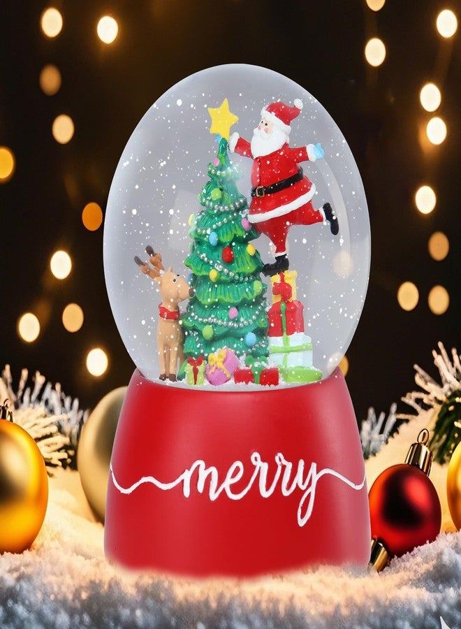 VCUTEKA Snow Globe, Christmas Snow Globe Rotating Musical Snow Globes Santa Claus Snowglobe for Kids Gift and Home Décor, Santa Claus - Image 5