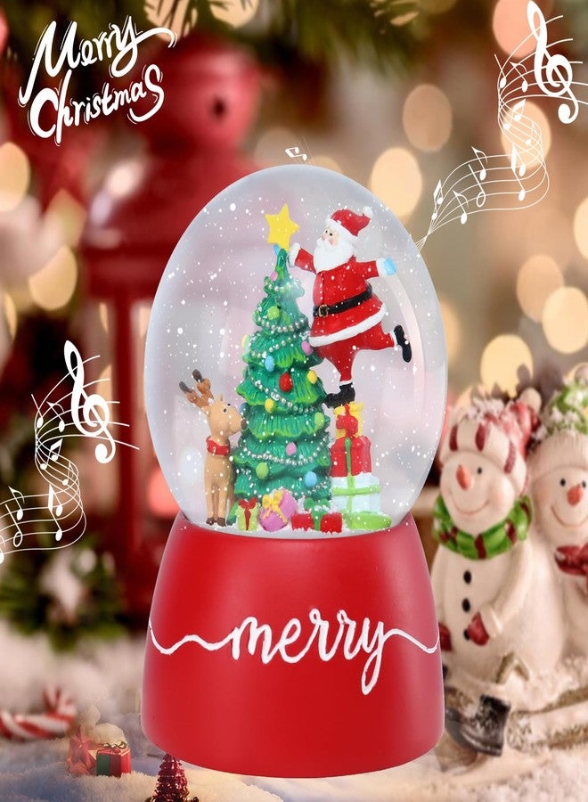 VCUTEKA Snow Globe, Christmas Snow Globe Rotating Musical Snow Globes Santa Claus Snowglobe for Kids Gift and Home Décor, Santa Claus - Image 1