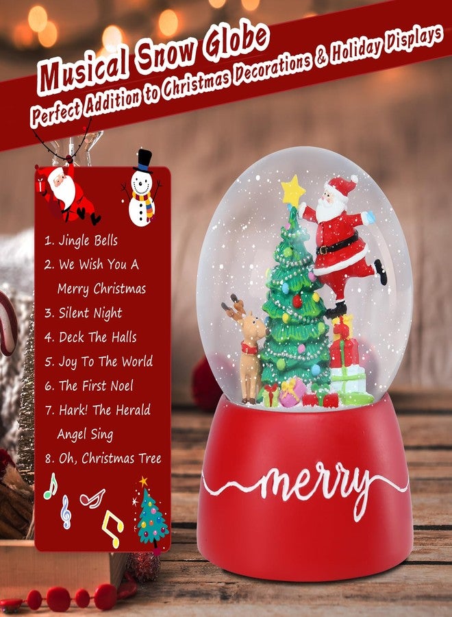 VCUTEKA Snow Globe, Christmas Snow Globe Rotating Musical Snow Globes Santa Claus Snowglobe for Kids Gift and Home Décor, Santa Claus - Image 4