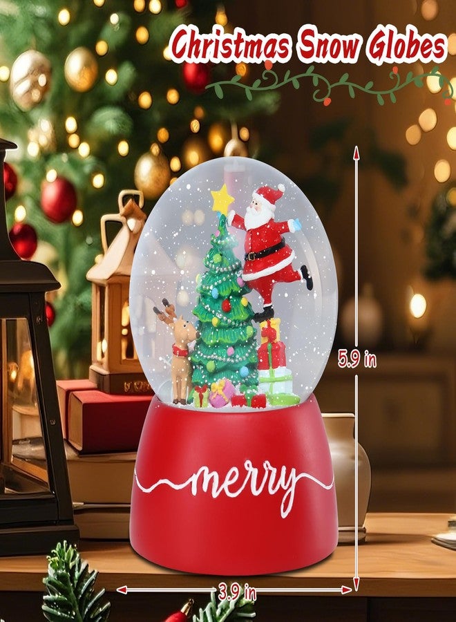 VCUTEKA Snow Globe, Christmas Snow Globe Rotating Musical Snow Globes Santa Claus Snowglobe for Kids Gift and Home Décor, Santa Claus - Image 3